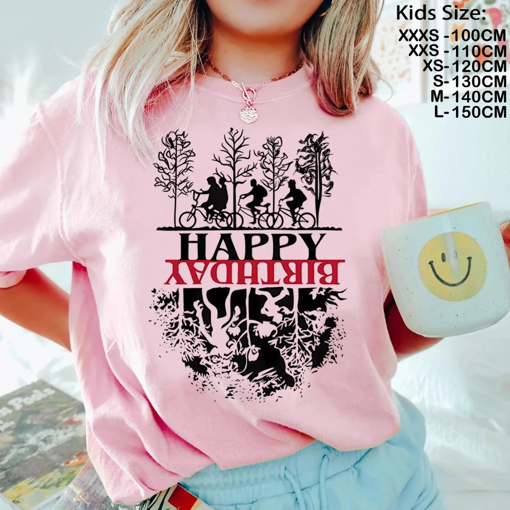 T-Shirt Enfant Imprimé Stranger Things Demogorgon – Manches Courtes Ample Casual | Fille & Garçon
