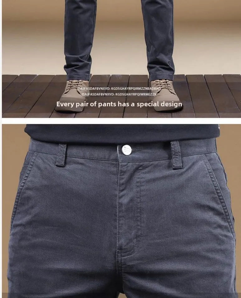 Pantalon Homme Coton Léger Été – Slim Droit Élastique Business Casual Polyvalent | Mode Homme Premium