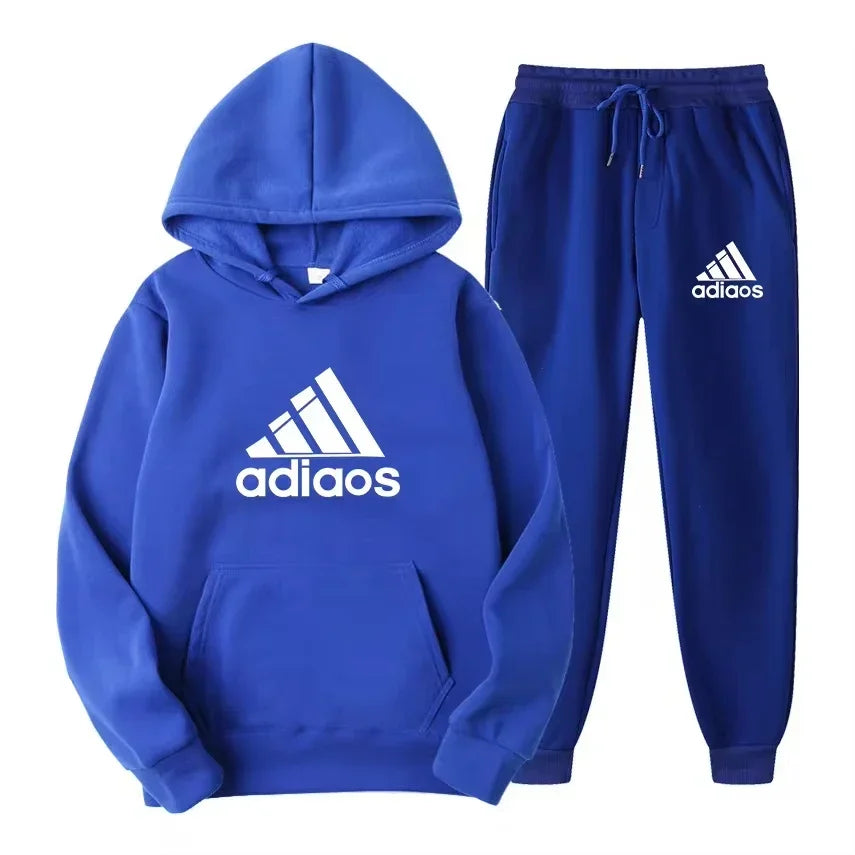 Ensemble Sport 2 Pièces Unisexe Automne Hiver – Sweat Capuche + Jogging Chaud Confortable Fitness Loisir | Mode Sportswear