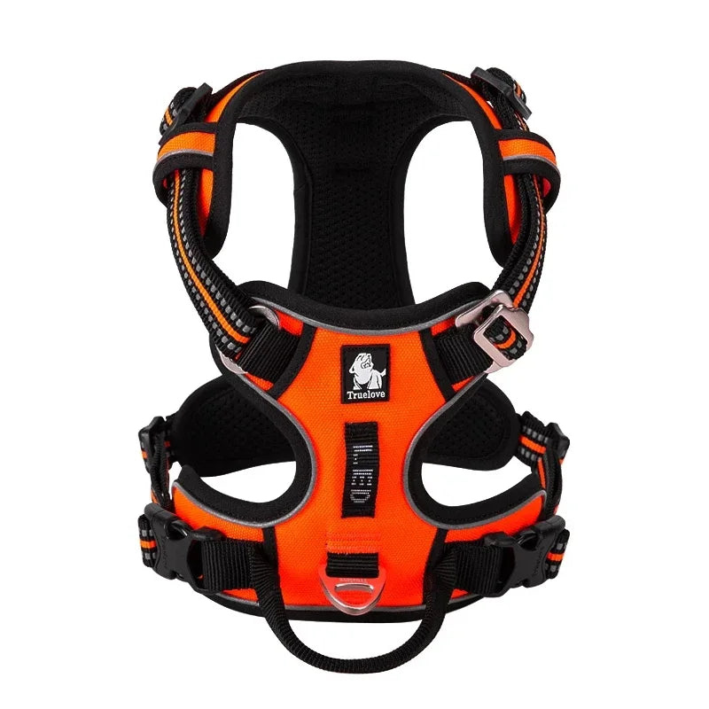 Harnais Chien TRUE LOVE Anti-Traction Nylon Réfléchissant Réglable – Confortable Enfilage Facile Toutes Tailles | Truelove TLH5654