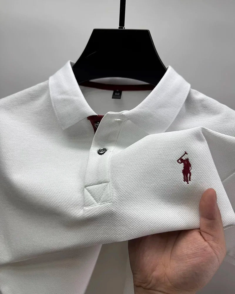 Polo Homme 100% Coton Manches Courtes Broderie Poney Élégant Golf Casual Été – Style Designer Premium | Mode Homme Luxe