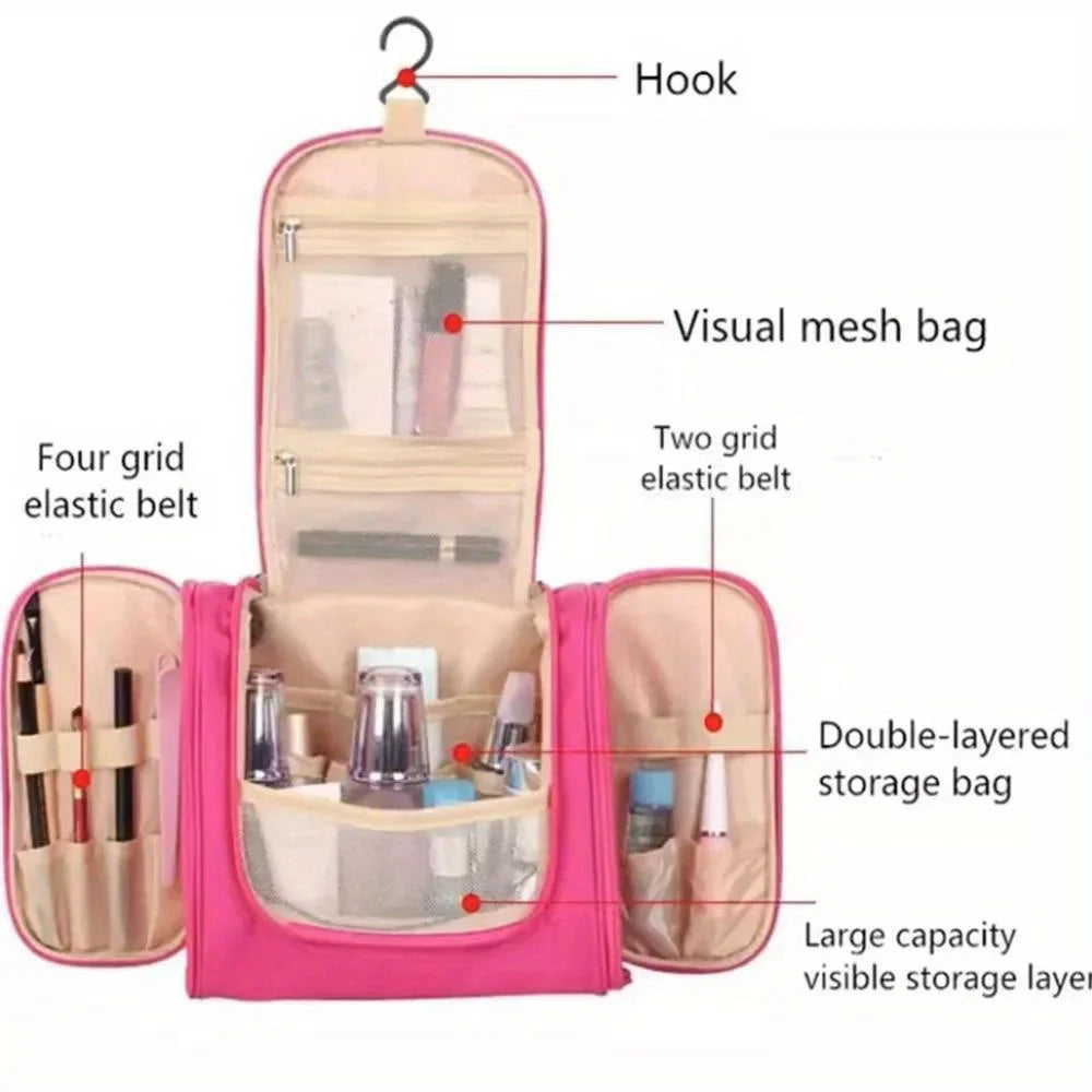 Trousse Maquillage Voyage Personnalisée – Grande Capacité à Suspendre | Cadeau Saint-Valentin