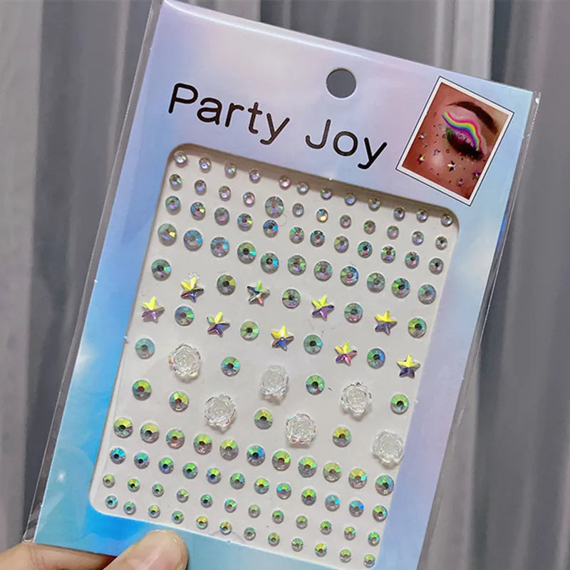 Stickers Strass Visage Jetables – Diamants Acryliques Crystal Larme & Yeux | Maquillage Scène & Festival