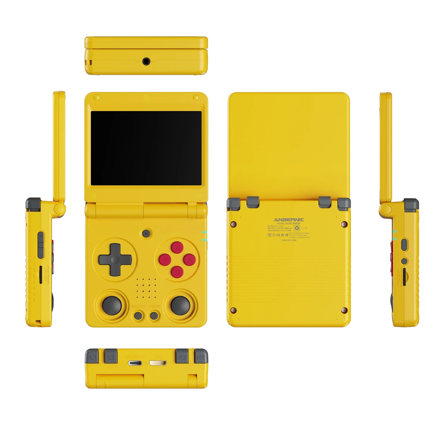 Anbernic RG34XXSP Console de Jeu Portable Flip Rétro – Écran IPS 3.4'' Linux 64-bit | PSP & Jeux Rétro | Cadeau Gaming