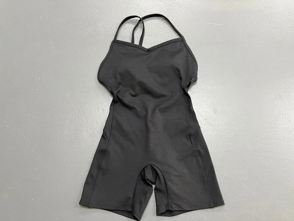 Combinaison Yoga Femme Sexy Dos Nu Croisé Gainante Fessier – Body Sport Fitness Gym Couleur Unie | Mode Athleisure