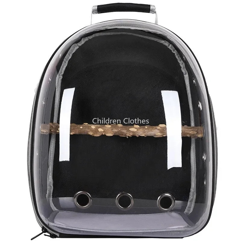Sac Transport Perroquet & Oiseaux Backpack Acrylique – Perchoir, Mangeoire, Cage Portable | Perruche, Cocatièl & Lapin