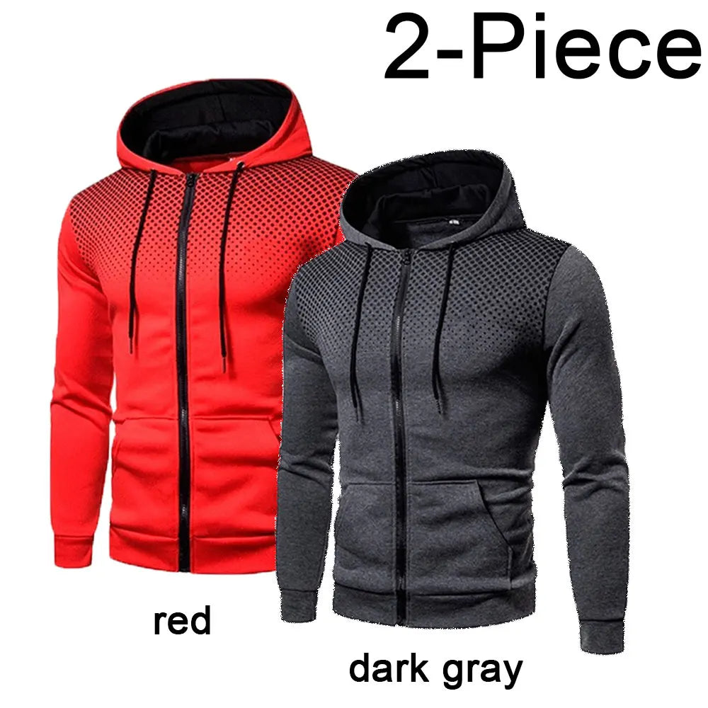 Ensemble Homme Polaire Couleur Unie Sweat Zippé + Pantalon + Bonnet Casual Sport Style Américain Européen Automne Hiver Confortable – Set 3 Pièces Premium | Mode Homme Sport Premium