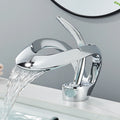 Rozin Robinet Lavabo Luxe Noir & Gris – Effet Cascade, Laiton, Style Moderne | Mitigeur Eau Chaude & Froide Vasque