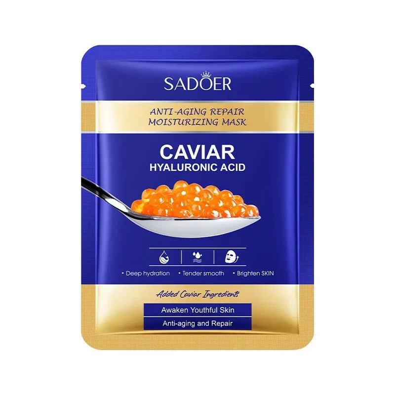 Set 5 Masques Visage Caviar & Acide Hyaluronique - Hydratation & Fermeté