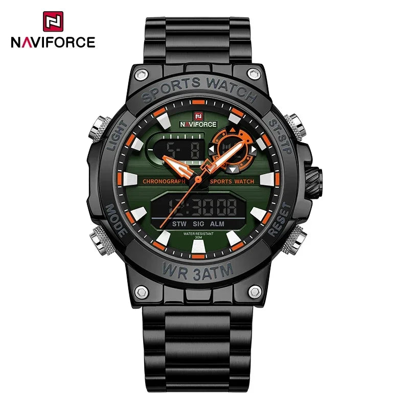 Montre Homme Militaire NAVIFORCE Double Affichage Quartz – Sport Étanche Grand Cadran