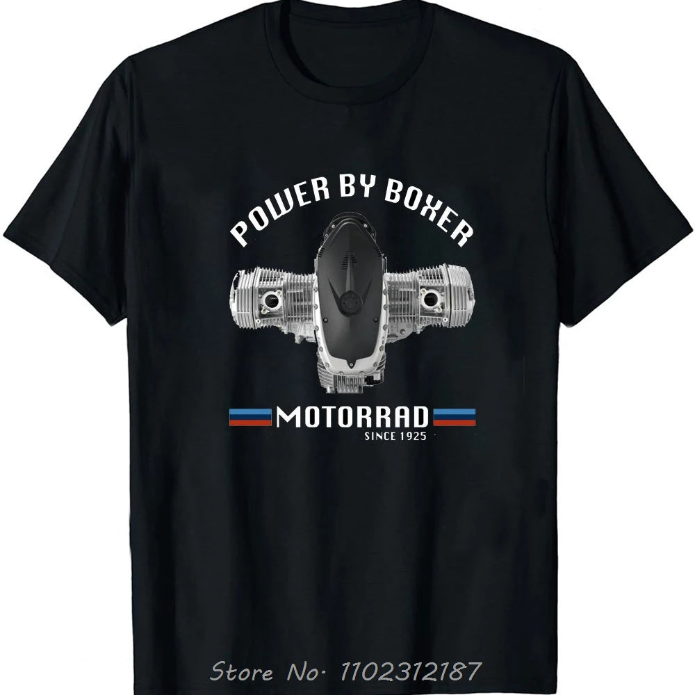 T-Shirt Homme Motard Boxer Engine R1200GS Adventure RT – Coton Casual Col Rond Fitness Tendance | Mode Moto Homme