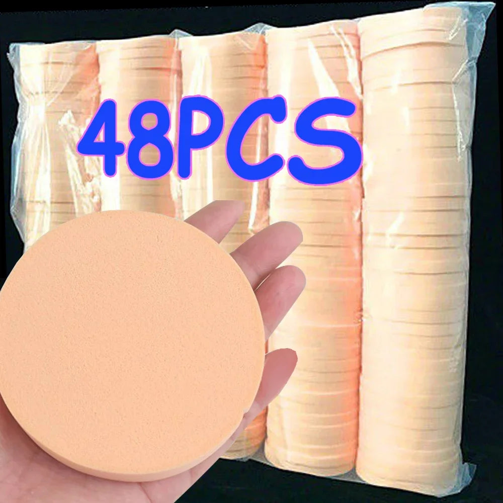Lot 24 Éponges Rondes Maquillage – Poudre, Fond de Teint & Correcteur | Puff Sec & Humide Portable