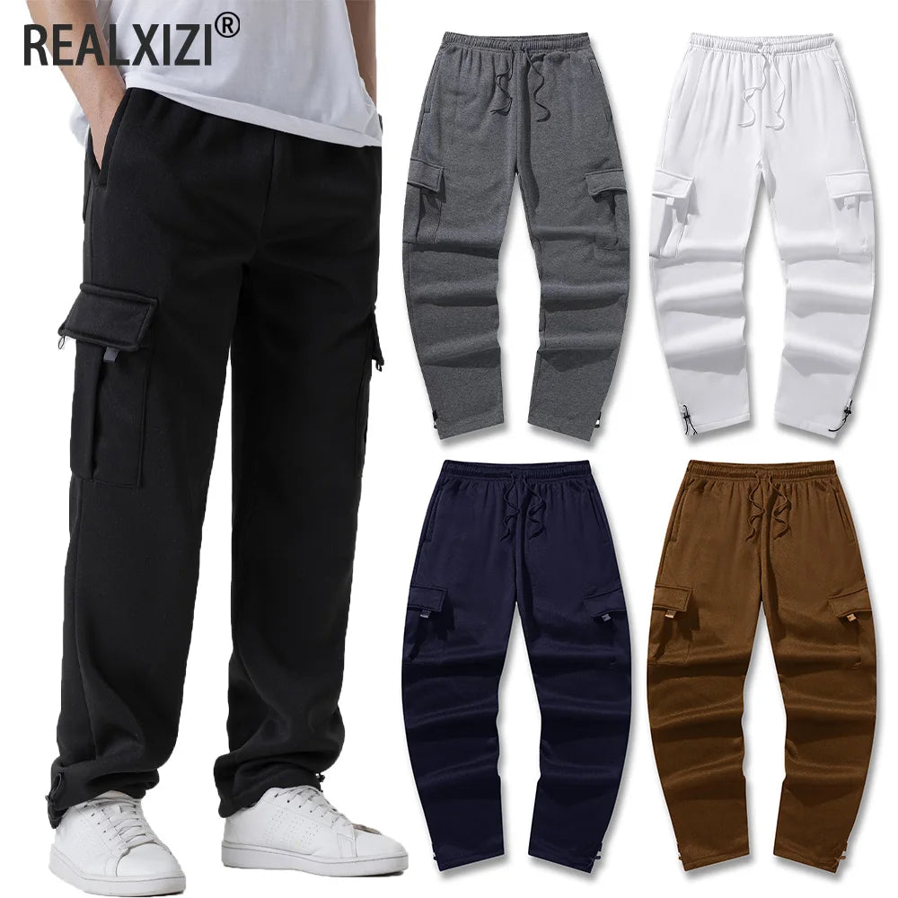 Herren-Jogginghose, Multi-Taschen, Kordelzug, gerader Schnitt, Loose Fit, Laufen, Fitnessstudio, Sport, Herbst Winter, Bequem, Streetwear – Funktionale Premium-Trainingshose | Premium Sport Herrenmode