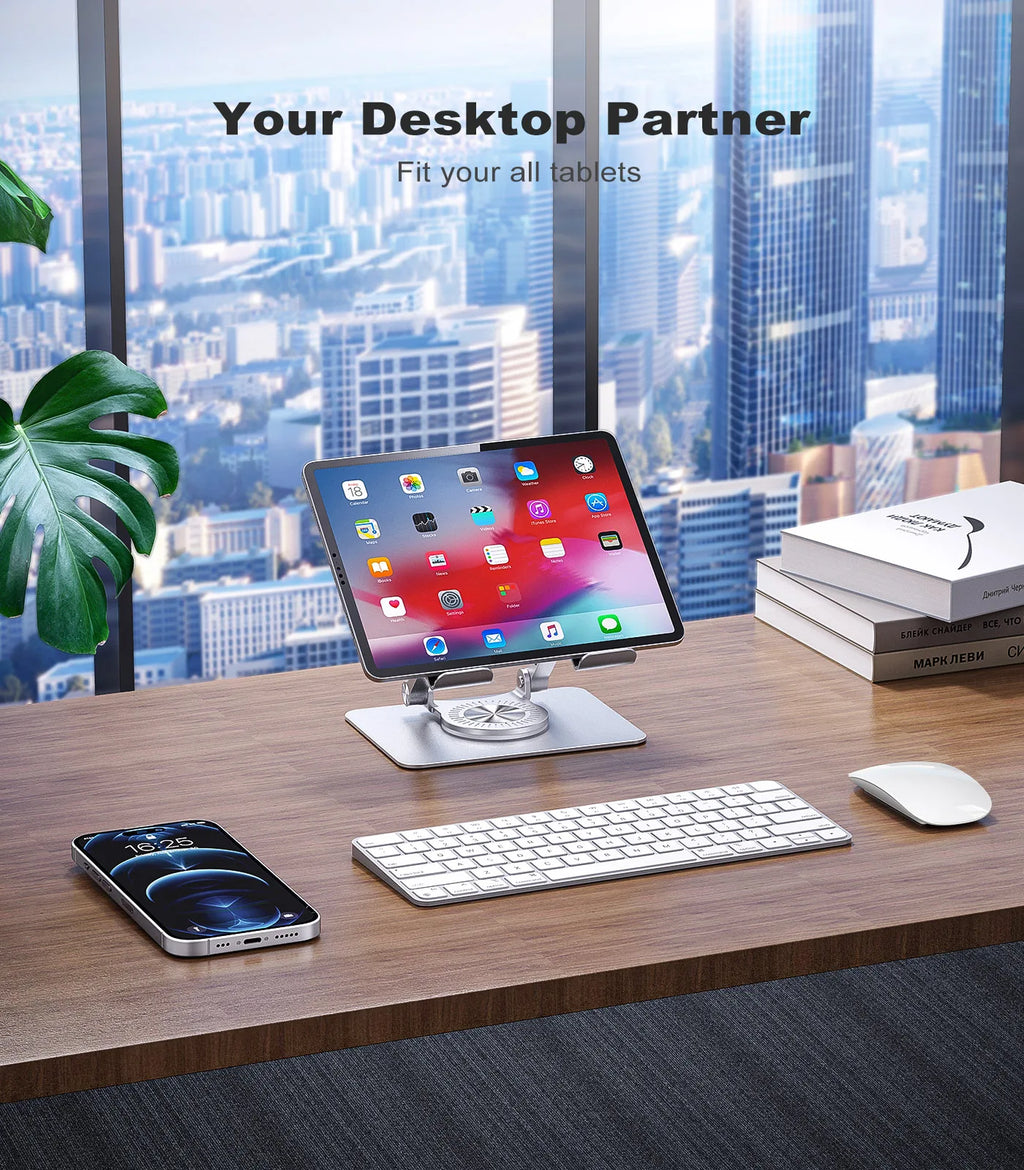 KOOTION Support Tablette 360° Pliable & Réglable – Compatible iPad Pro/Air/Mini & Laptop 5.8''-12''