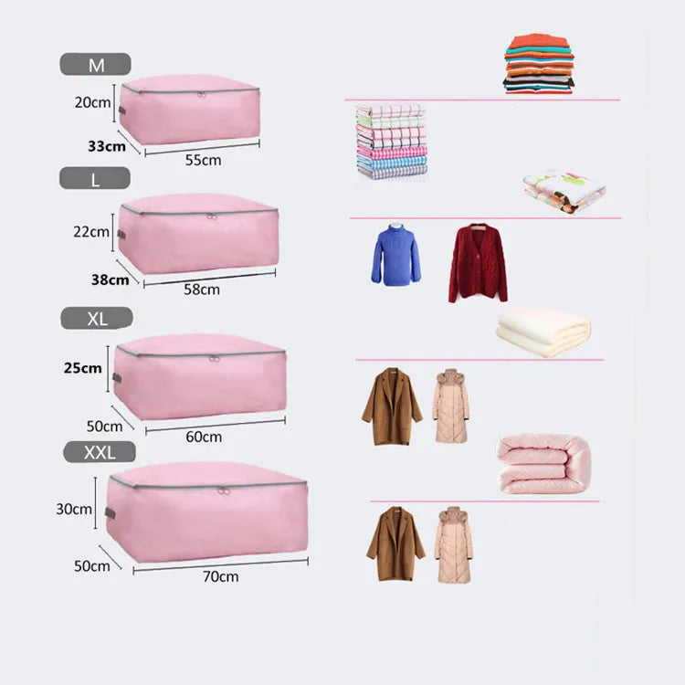 Sacs de Rangement Pliables Grande Capacité – Housse Anti-Humidité Vêtements Couettes Armoire