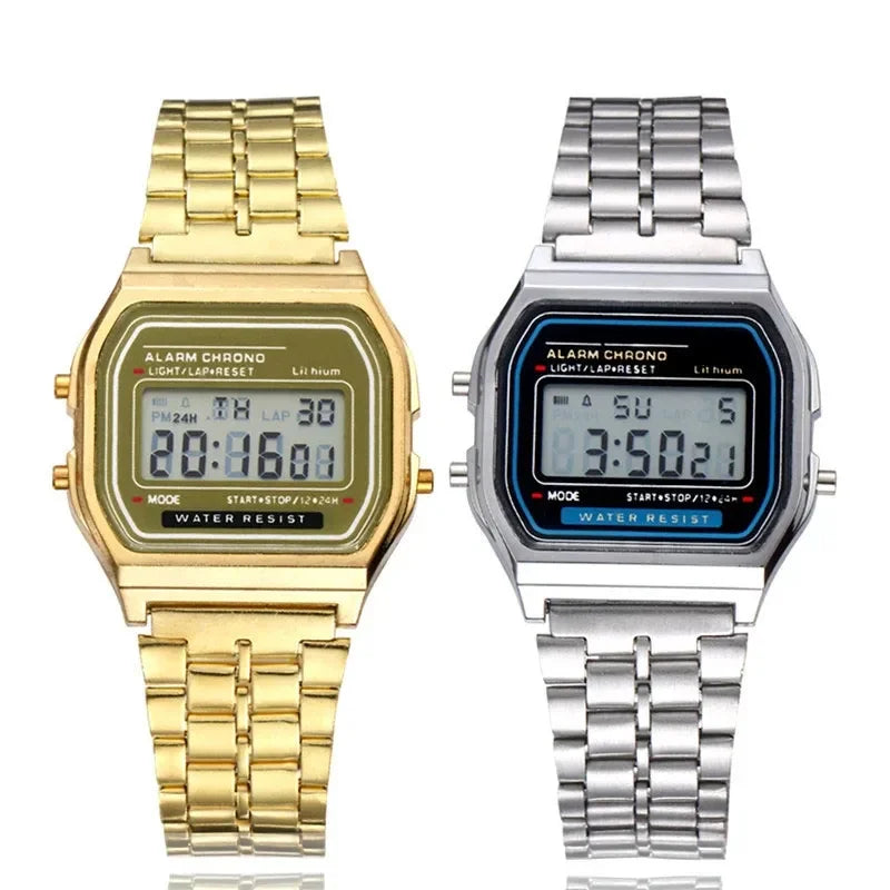 Montre Unisexe Digital LED Or Sport 2025 – Bracelet Électronique Étanche Homme Femme