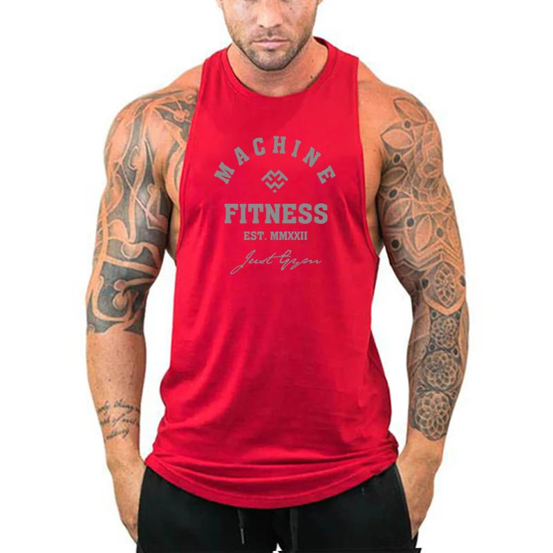 Débardeur Homme Gym Musculation Coton – Sans Manches Fitness Bodybuilding Stringer Jogging