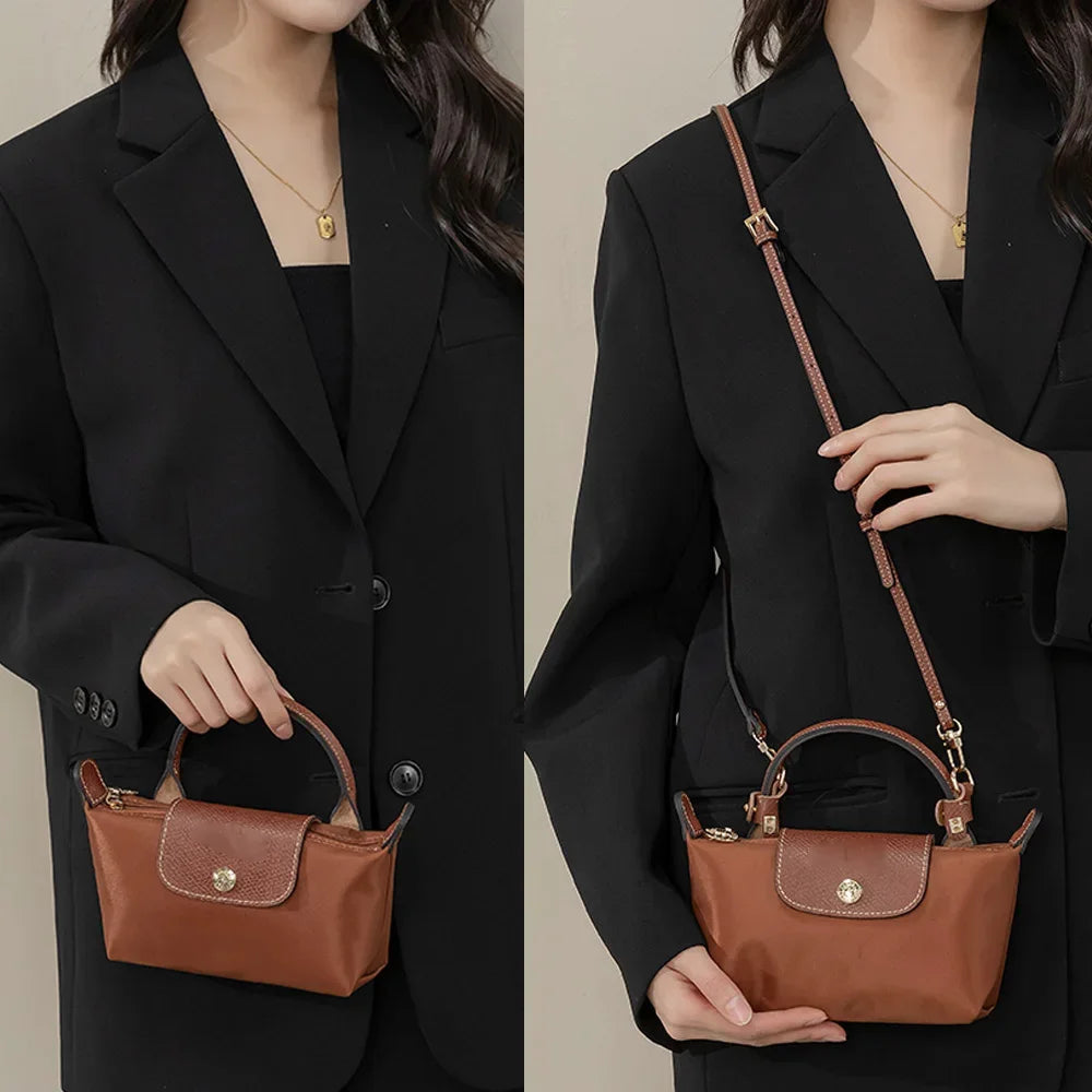 Bandoulière Remplacement Cuir Véritable – Sangle Sac Crossbody Compatible Longchamp Sans Perforation