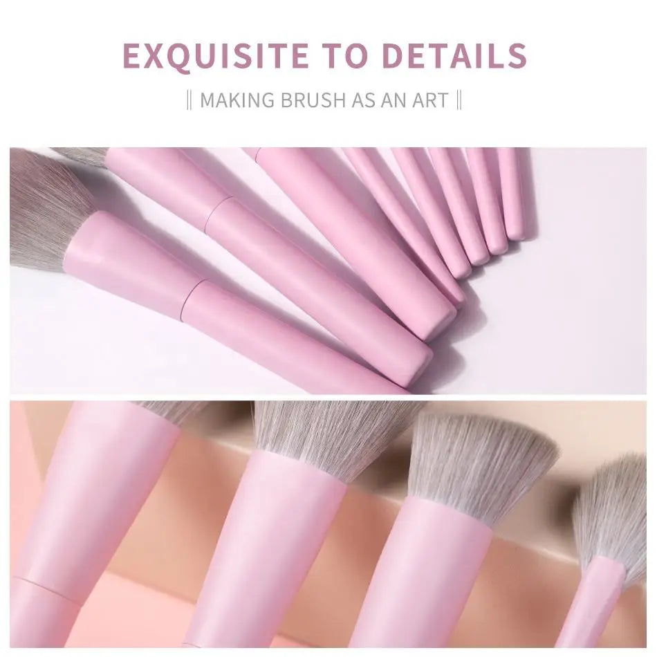 Set 8 Pinceaux Maquillage Violet & Rose Vegan – Poils Synthétiques | Fond de Teint, Fards & Poudre | Accessoire Beauté Premium
