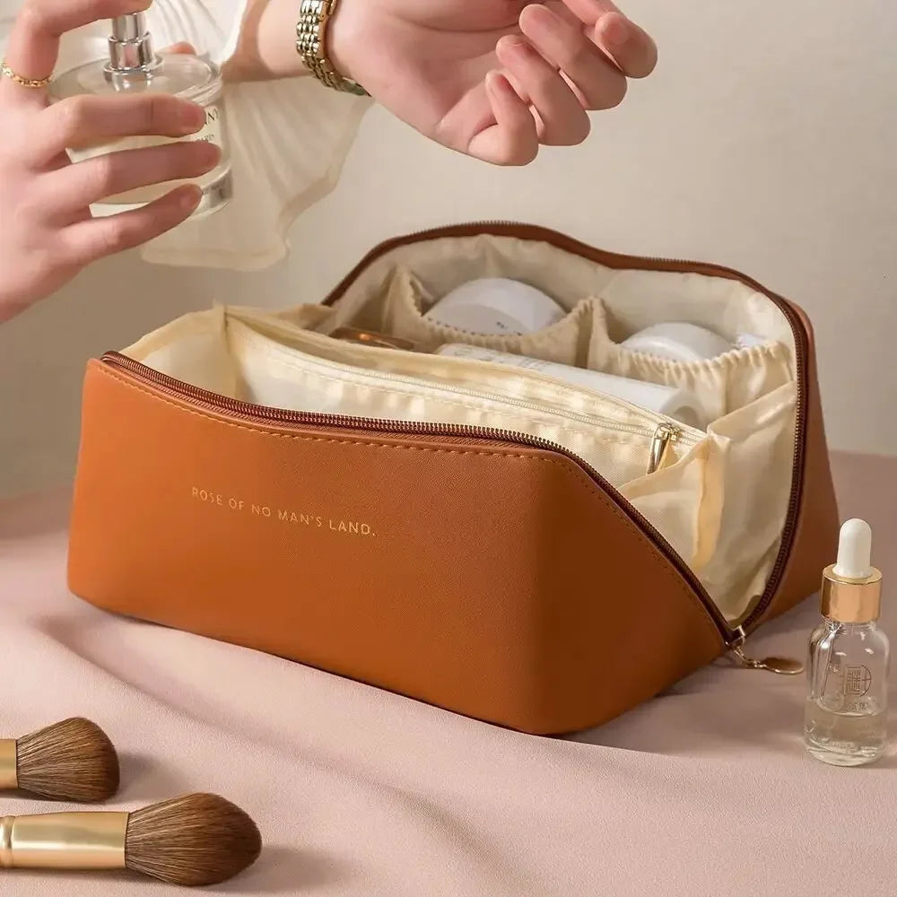 Trousse Maquillage Luxe Femme – Kit Toilette Organisateur Voyage | Boîte Cosmétique Zip Portable