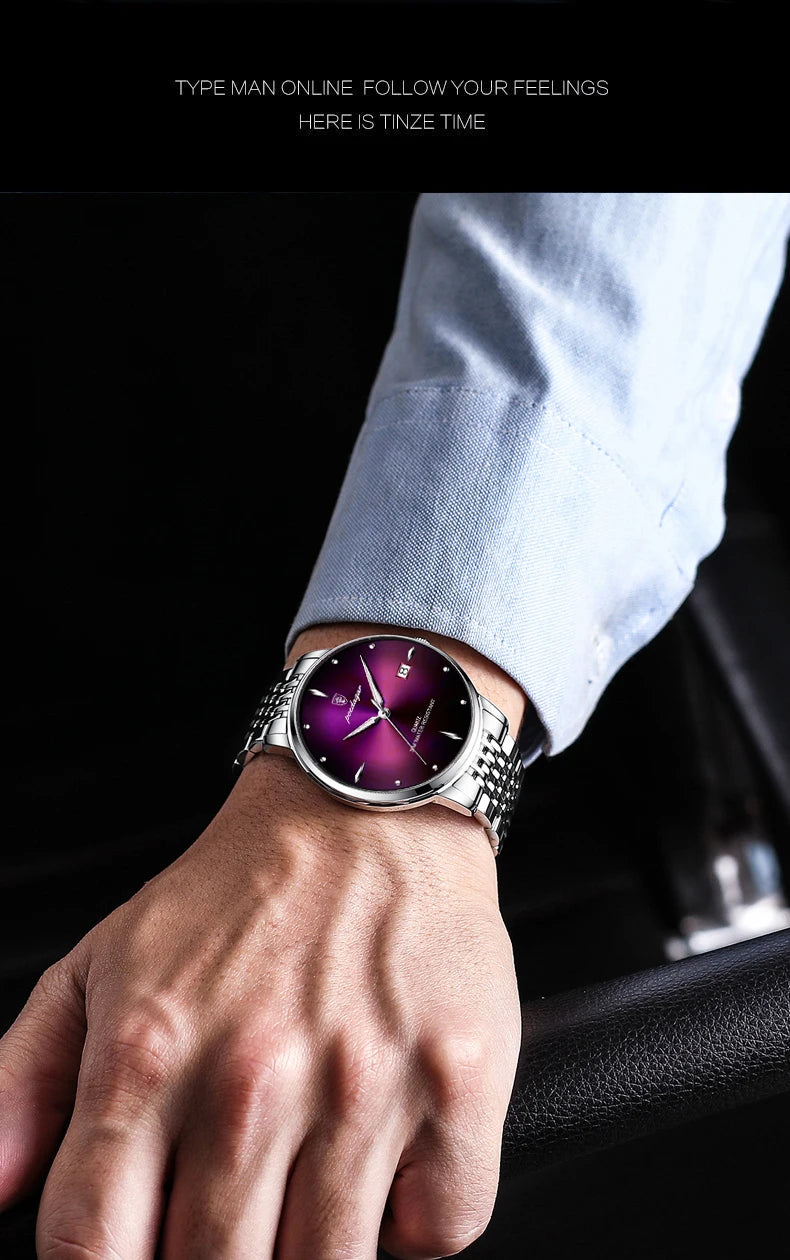 Montre Homme POEDAGAR Luxe Sport Quartz – Acier Lumineux Étanche Date Business
