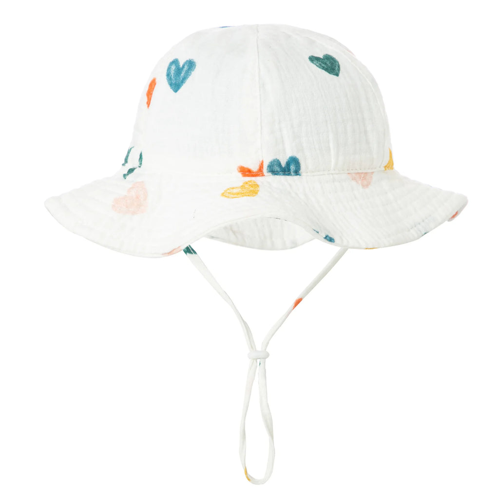 Bob Bébé Coton Imprimé Anti-UV Unisexe – Chapeau Panama Plage Pêche Outdoor Garçon Fille 3-12 Mois