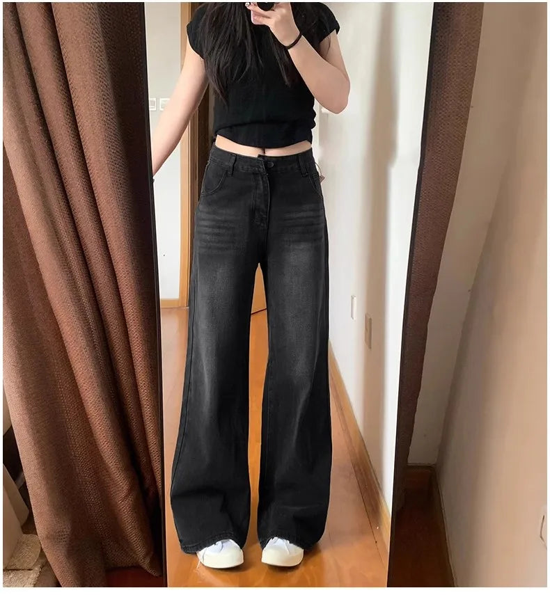 Damen-Jeans Warme Fleece-Hose Gerader Schnitt Schmal Samtig Weich Vintage – Bequeme gefütterte Denim-Hose | Winter