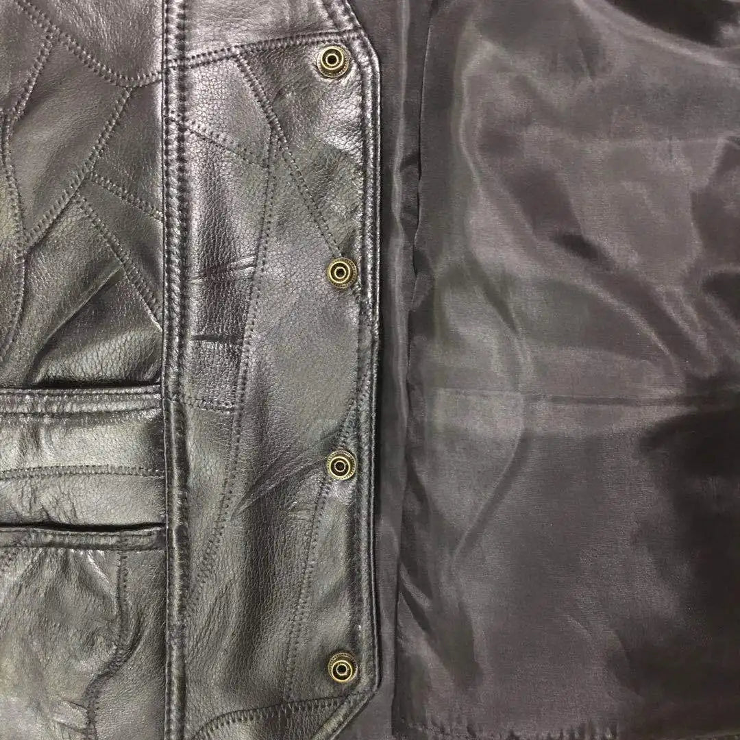 Gilet Moto Homme Cuir Agneau Noir Laçages Latéraux Ajustables Biker Vest Souple Premium Style Motard Authentique – Veste Sans Manches Cuir Véritable | Mode Homme Moto Premium