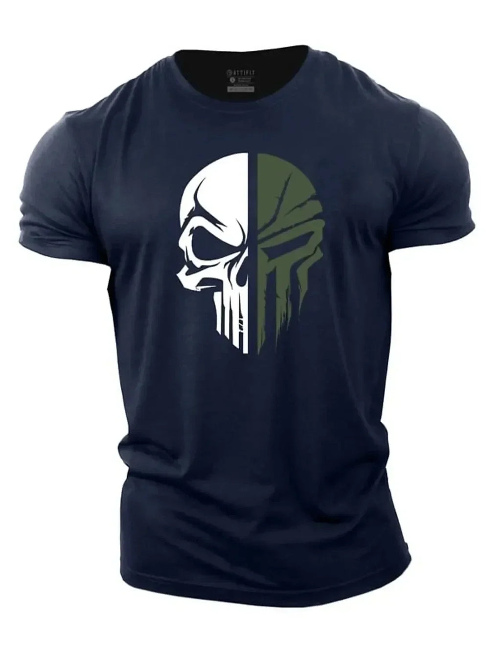 T-Shirt Homme Imprimé 3D Crâne Militaire Oversized Gym Manches Courtes Sportswear Sport Streetwear – Tee Graphique Dark Tendance | Mode Homme Sport Urban
