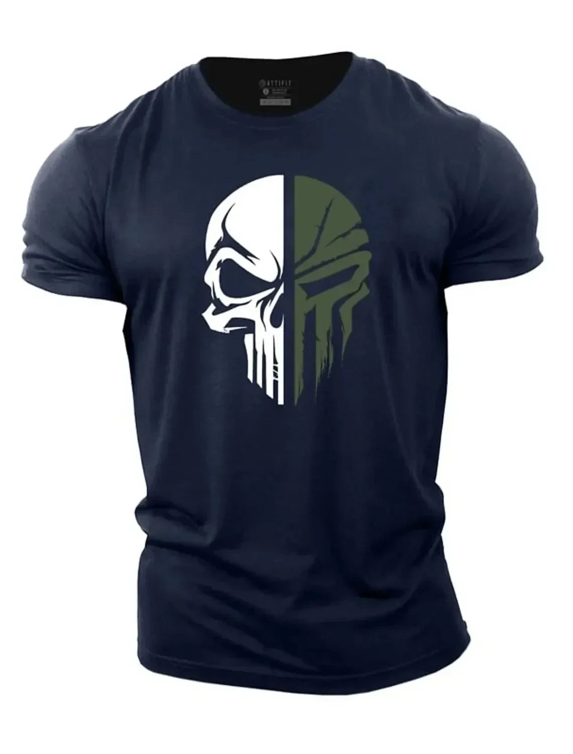 T-Shirt Homme Imprimé 3D Crâne Militaire Oversized Gym Manches Courtes Sportswear Sport Streetwear – Tee Graphique Dark Tendance | Mode Homme Sport Urban