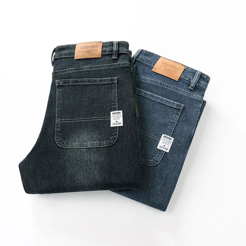Herren Loose Straight Weites Bein Business Casual Bequem Vielseitig Frühling Herbst Elegant Zeitlos Fashion – Premium Wide Leg Business Casual Straight Jeans | Herren Denim Business Premium Mode