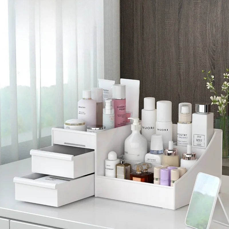 Organisateur Maquillage Tiroirs Plastique – Rangement Cosmétiques Salle de Bain Bureau Chambre