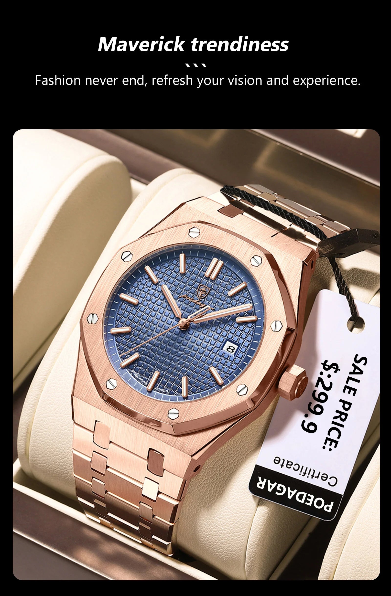 Montre Homme POEDAGAR Business Luxe Quartz – Acier Lumineux Étanche Date Fashion