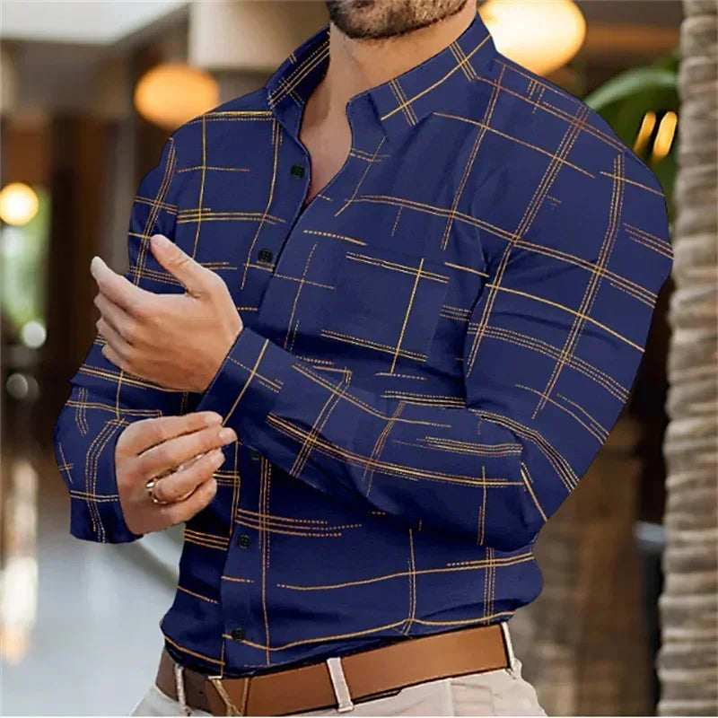 Chemise Homme Business Col Revers Bureau Casual Outdoor Street Douce Confortable Grande Taille XS-6XL Tendance Élégante – Chemise Premium Polyvalente | Mode Homme Business Premium