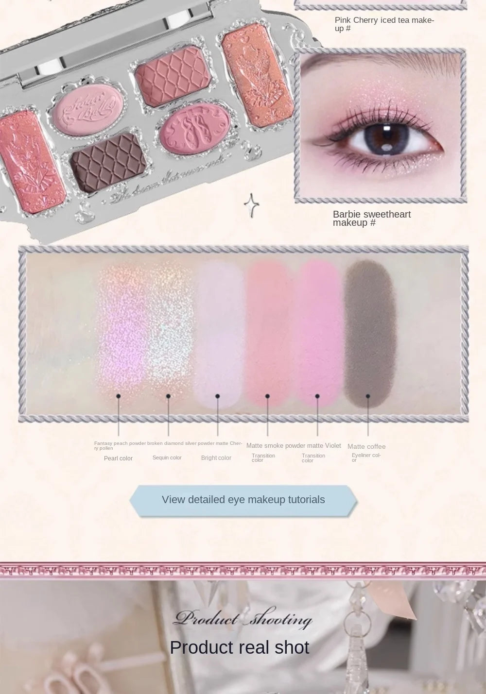 Palette Fards à Paupières Flower Knows Swan Ballet – 6 Teintes Mat, Shimmer & Nacré | Glitter