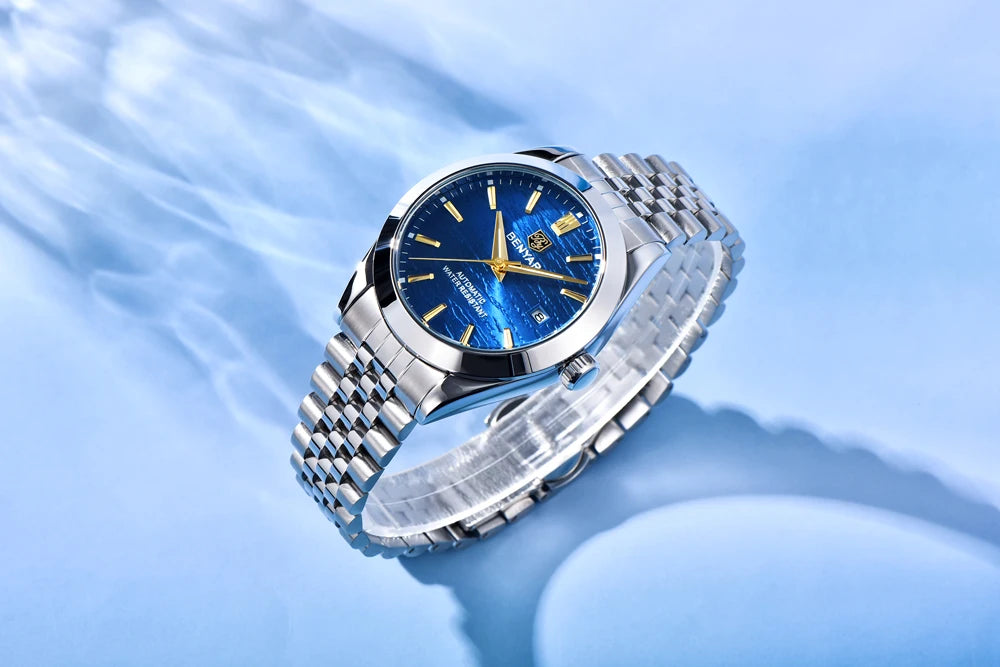 Montre Homme Luxe BENYAR Mécanique Automatique Acier – Étanche Sport Top Brand