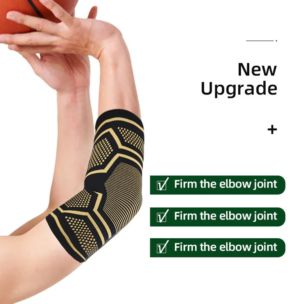 1pcs Fitness Copper Elbow Brace Compression Support Sleeve for Tendonitis Tennis Elbow Relief Reduce Joint Pain For Women Men