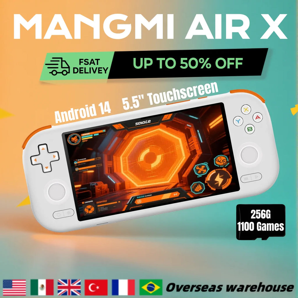 MANGMI AIR X Console Portable Android 14 – Snapdragon 662, Écran Tactile 5.5'', Charge Rapide 15W | Gaming Mobile