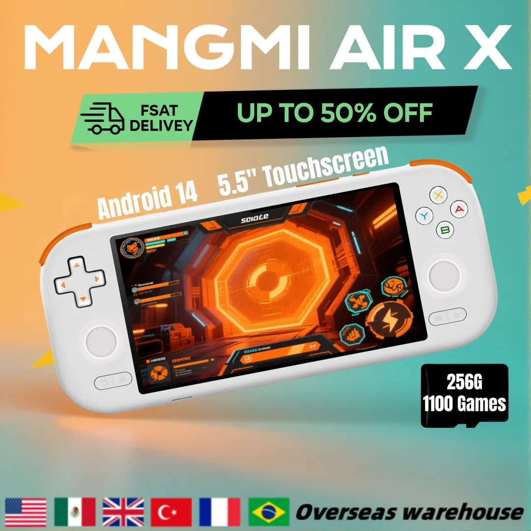 MANGMI AIR X Console Portable Android 14 – Snapdragon 662, Écran Tactile 5.5'', Charge Rapide 15W | Gaming Mobile