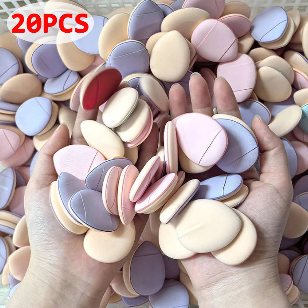Lot 20 Mini Puffs Coussin d’Air Doigt – Éponge Maquillage Professionnelle | Fond de Teint, Correcteur & Anti-Cernes | Sec & Humide