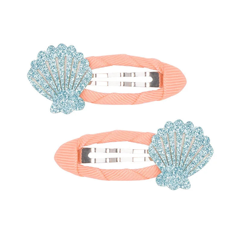 Lot 2 Barrettes Fille Bébé Motifs Adorables – Pinces Cheveux Enfant Animal Fruit Fleur Lapin Kitty