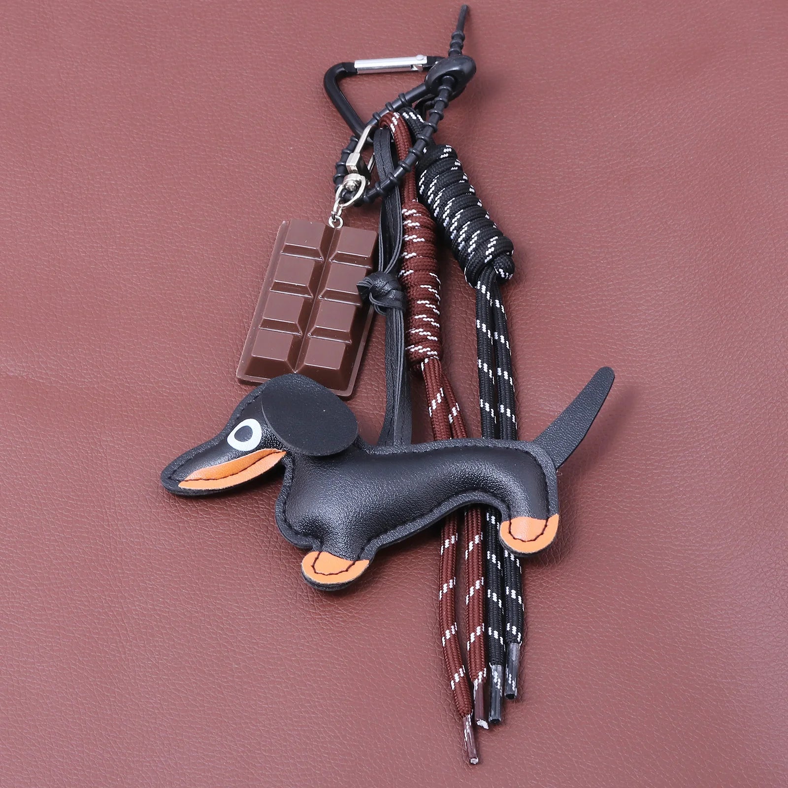 Porte-Clés Chien Saucisse Personnalisé – Pendentif Sac Corde Tressée Décoration Cadeau Mignon