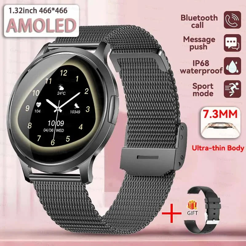 Smartwatch AMOLED 1.32" Unisexe 2025 – Cadran Personnalisable, Appels Bluetooth & Suivi Cardio | Sport & Fitness | Homme & Femme