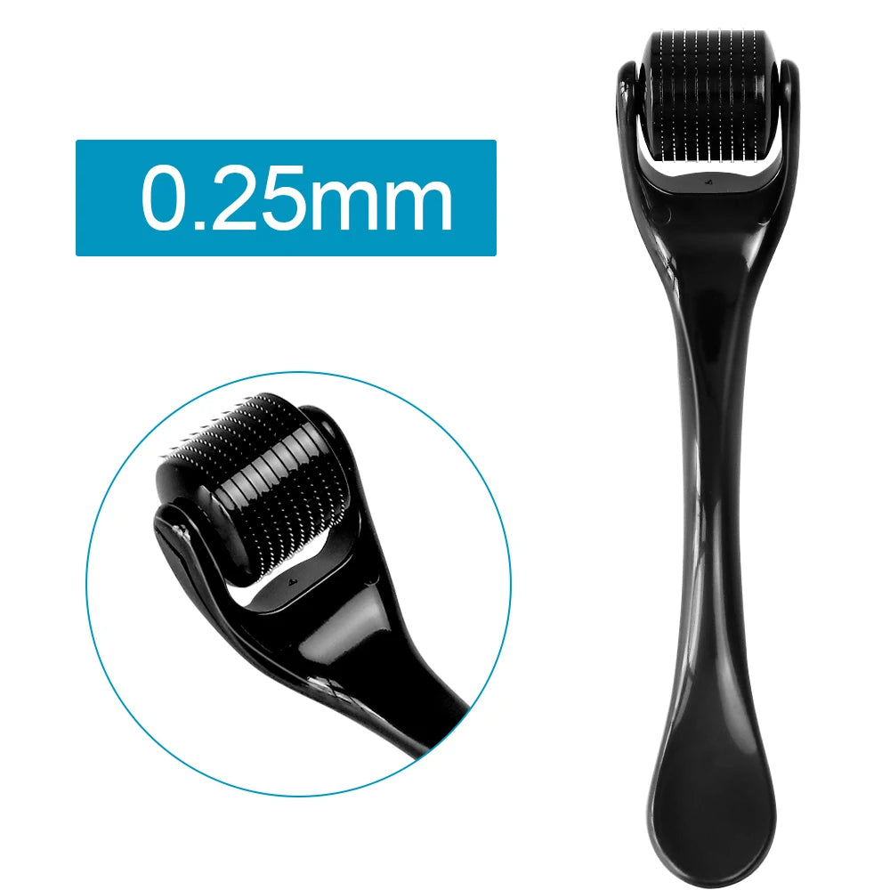 Derma Roller Professionnel 540 Aiguilles – Croissance Cheveux & Barbe, Soin Visage & Corps | 0.2mm 0.25mm 0.3mm
