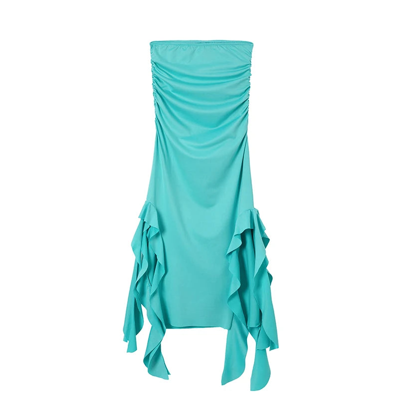 Asymmetrisches One-Shoulder-Kleid mit figurbetonter Passform – Trendiger Frühling/Sommer im europäischen und amerikanischen Stil