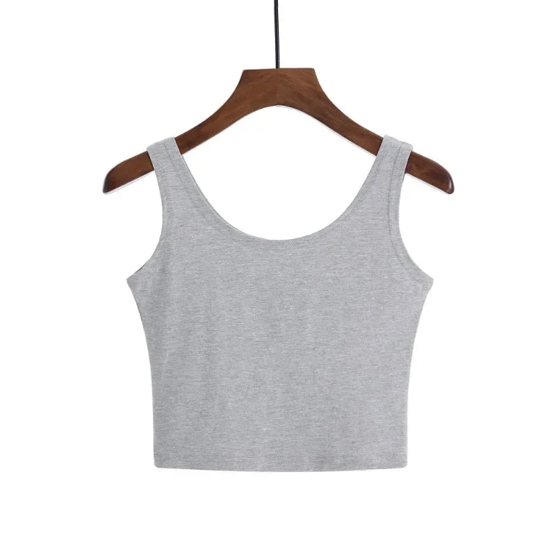 Crop Top Tube 100% Coton Couleurs Candy - Camisole Sans Manches Casual Sexy Femme