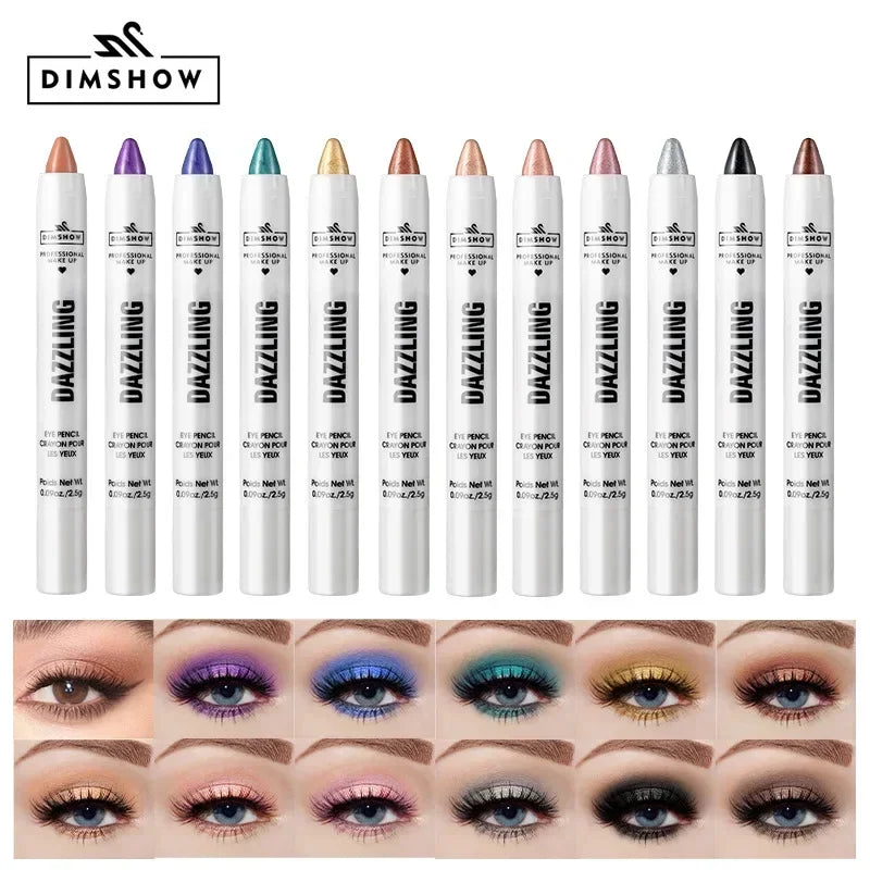 Crayon Fard à Paupières Highlighter Waterproof – Glitter Matte Nude Ver à Soie | Eyeliner Blanc Pigmenté