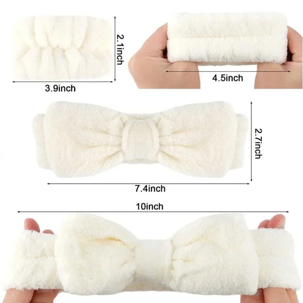 Lot 3 Bandeaux Spa Microfibre – Serre-Tête Lavage Visage & Poignet Absorbant | Scrunchie Maquillage