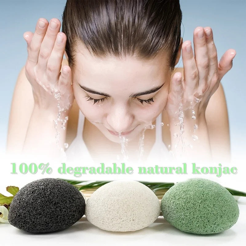 Éponge Konjac Naturelle – Exfoliante & Nettoyante Douce Visage Peau Sensible