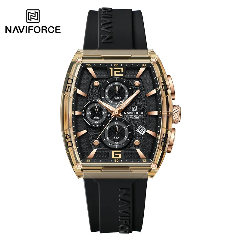 Herrenuhr NAVIFORCE 2025 Militär Sport Quarz – Wasserdicht 50M Silikon Datum Hohe Qualität